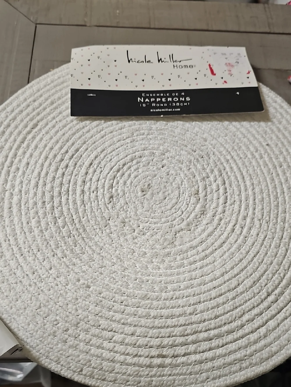 Nwt Nicole Miller Home Paris Café Quilted Placemat - Red & Blue